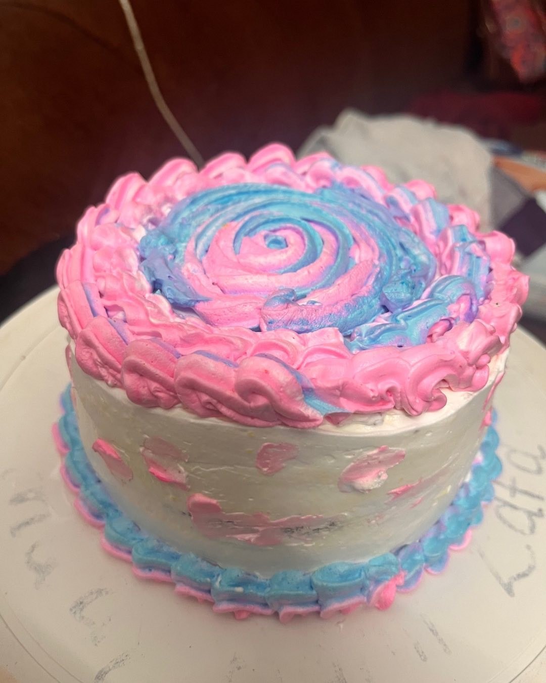 Swirled celebration cake
